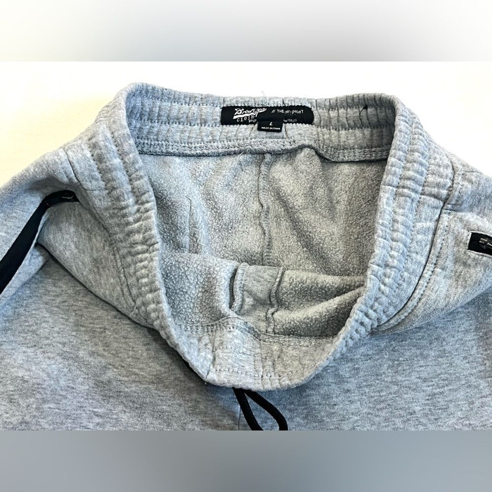 Brooklyn Cloth Men's Gray Casual “The Knit Shorts” w Drawstring & Zipper Pockets - Picture 10 of 16